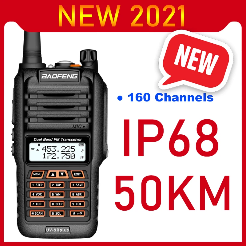 2021 Walkie Talkie Long Range 50km Baofeng UV 9R Plus 160CH Two Way Radio VHF UHF Radio Station UV9R Plus CB Ham HF Transceiver
