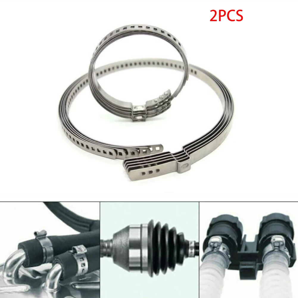 2PCS CV Joint Boot Clamps CV Boot Band Clamp Stainless Steel Adjustable Drive Shaft Clamp for Car