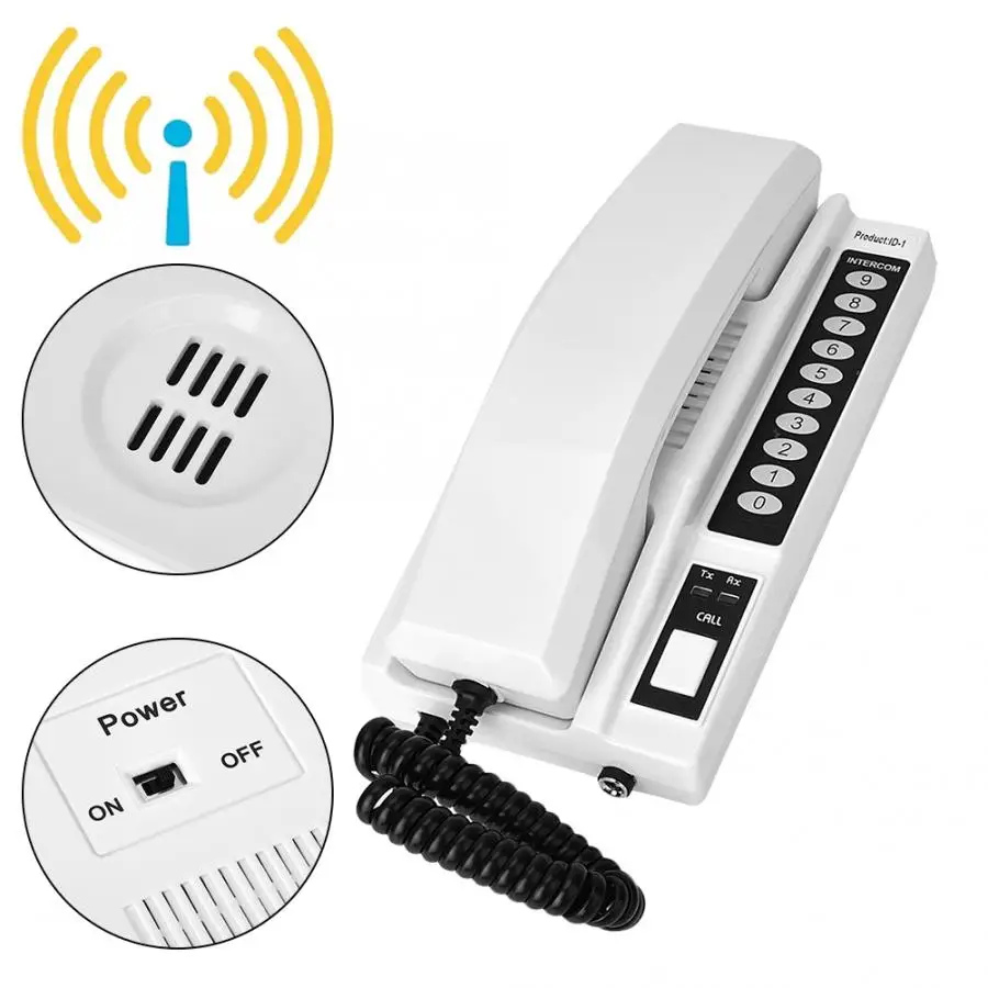 

AC 110V telephone receiver headset 433Mhz Wireless Intercom System Secure Interphone Handsets Extendable for Warehouse Office