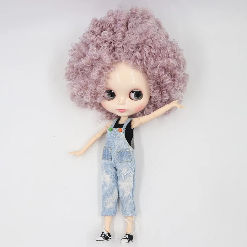 Neo Blythe Doll with Purple Hair, White Skin, Shiny Cute Face & Custom Jointed Body 1
