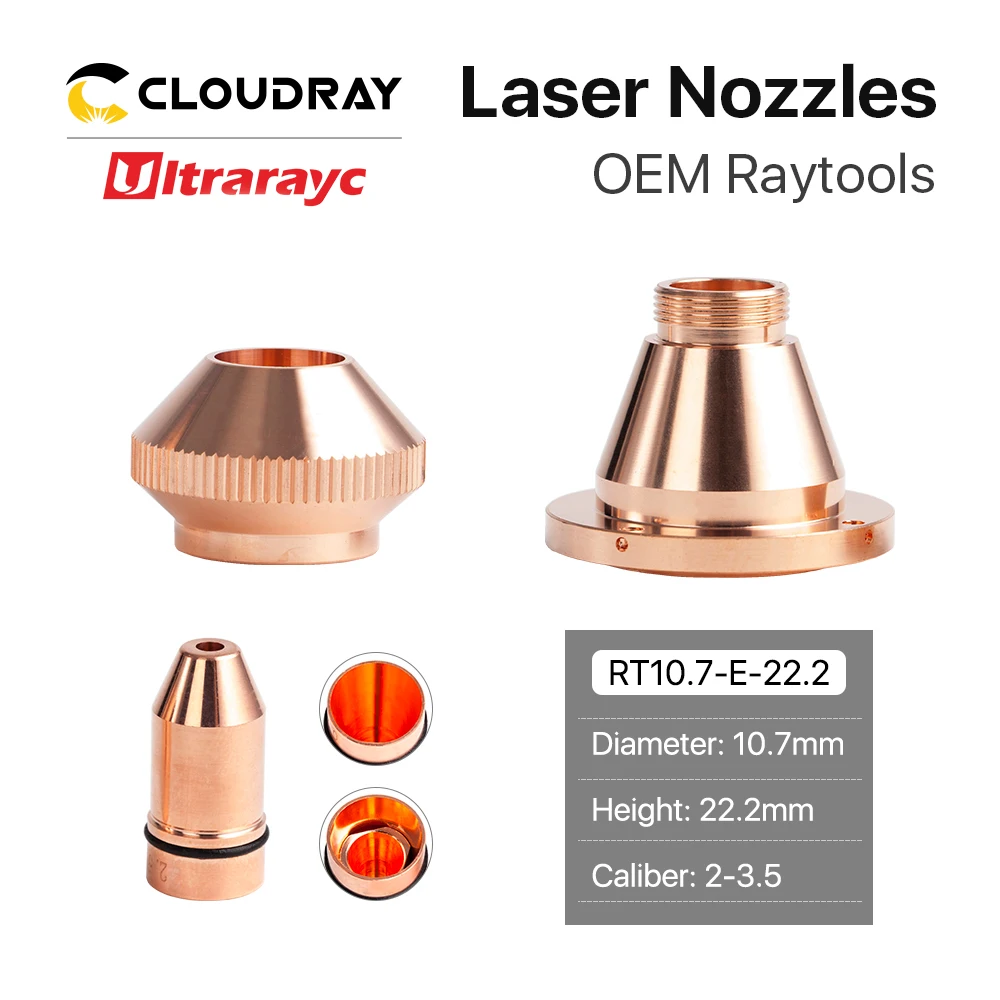 

Ultrarayc Type E Bullet Cutting Nozzle Single Double Layers Caliber 0.8-4.0mm for Lasermech Cutting Raytools BT210S laser Head