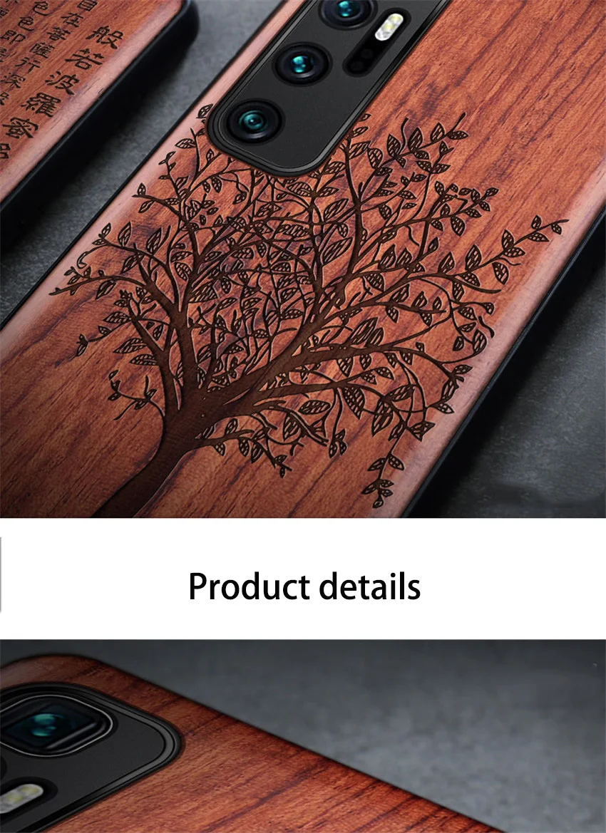 Carved Wood Case For Xiaomi mi 10 Ultra Shockproof Case TPU Bumper Cover For Xiaomi mi 10 Ultra Case Wood Shell Mi 10 Ultra (7)