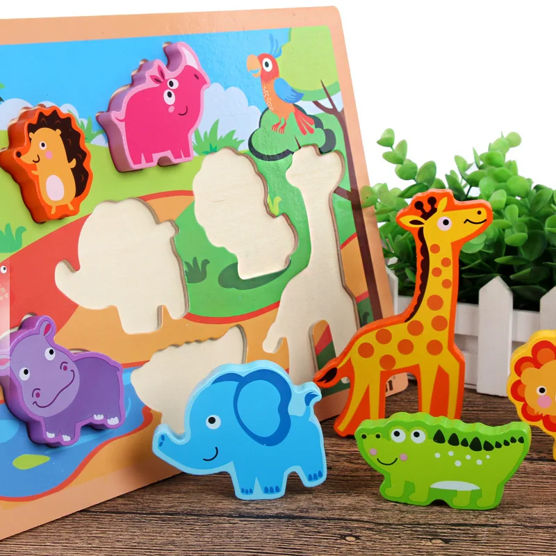 Wooden Extra-large Theme Puzzles Children Fun Toys Novel and Playable 3