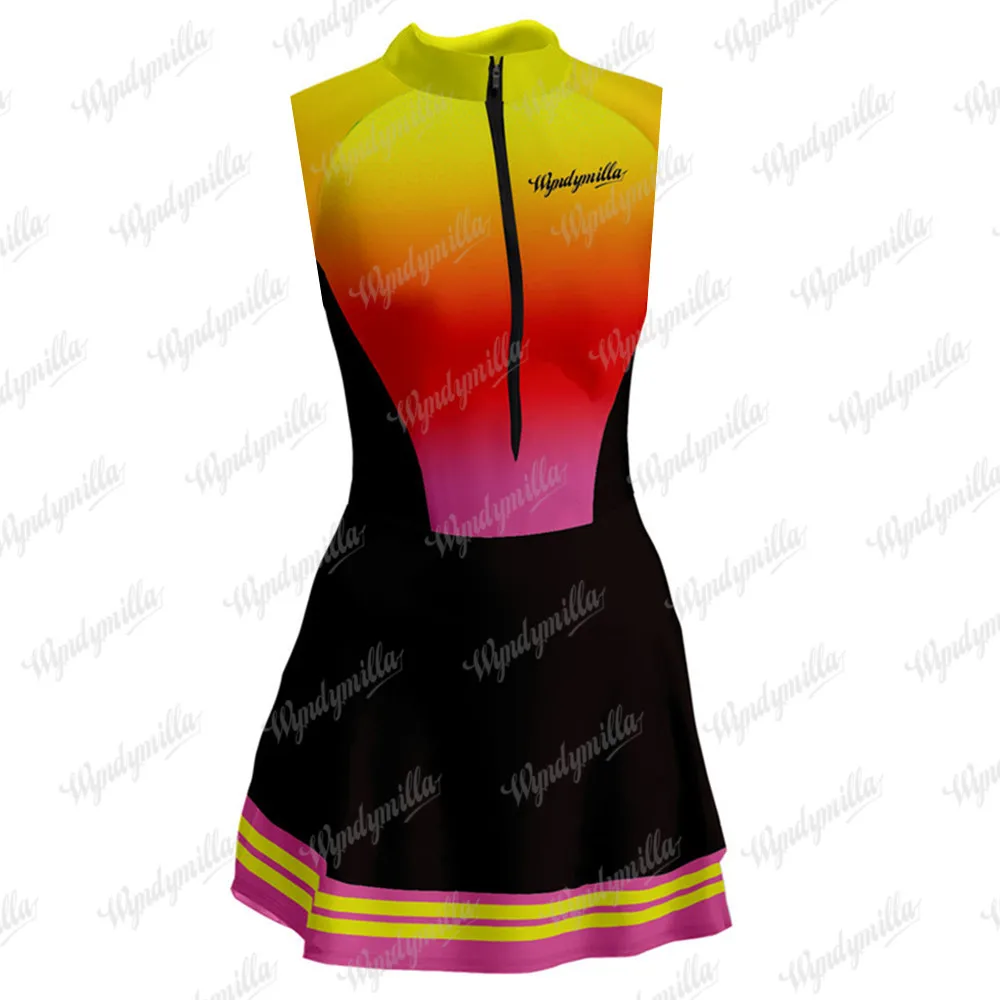 Wyndymilla Vestidinho Ciclismo Gonna Saia Triathlon Ciclismo Jersey Gonna Vestito Skinsuit Maillot Senza Maniche Saia Ciclismo Femminile