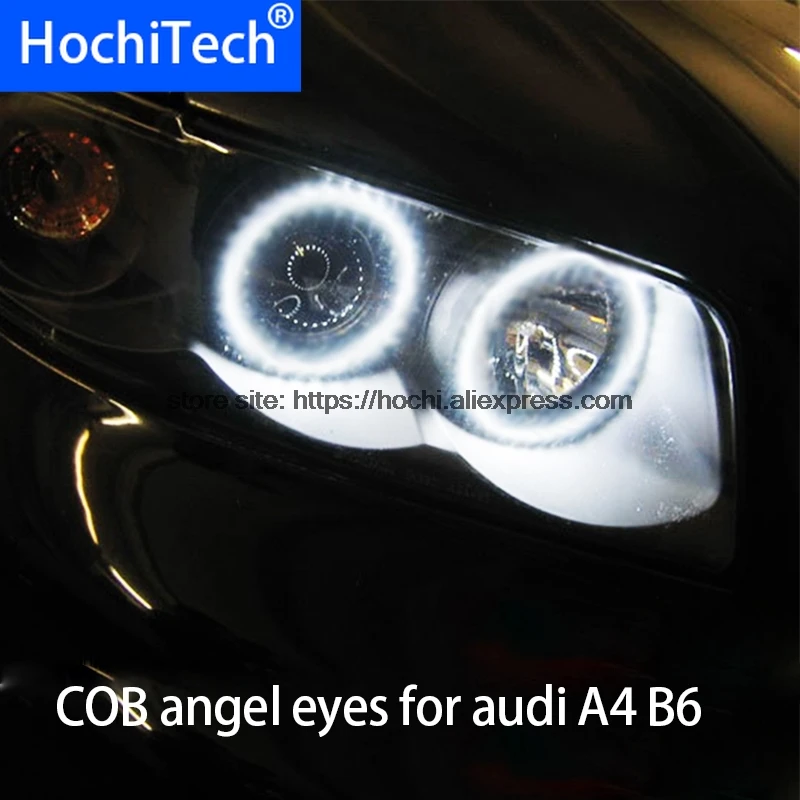 Для audi A4 B6 2000 2006 COB Светодиодный дневной светильник Белый Halo Cob Led Angel Eyes Ring Error Free Ultra