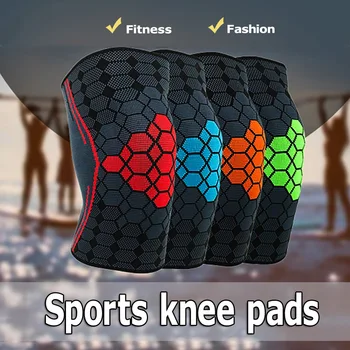 

Sports knee pads color nylon jacquard knitted fitness running basketball badminton knee pads