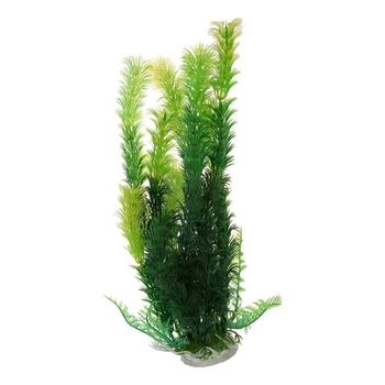 

New Aquarium Ceramic Base 9.8" Height Plastic Aquatic Plant Green