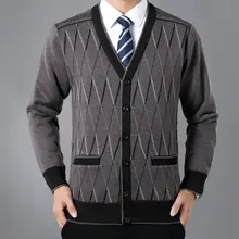 *#Best Price Men Wool cashmere Caridgan Knitwear Black Camel Red Rhomboids Pattern Thicken Fleece V-neck Warm Sweaters Autumn Early Winter *#Best Price Men Wool cashmere Caridgan Knitwear Black Camel Red Rhomboids Pattern Thicken Fleece V-neck Warm Sweaters Autumn Early Winter