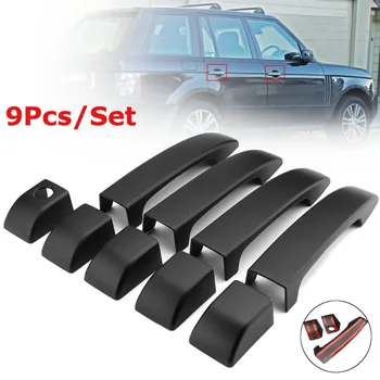 

9pcs Matte Black Door Handle Covers Trim For Land Rover Range Rover L322 2002 2003 2004 2005 2006 2007 2008 2009 2010 2011 2012