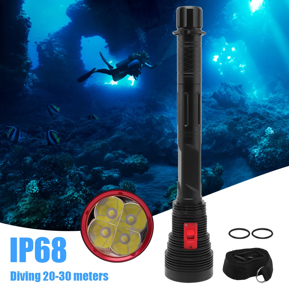 BORUiT W470 светодиодный светильник-вспышка для подводного плавания высокой мощности XHP70.2 10000лм фонарь для подводного плавания 30 м фонарь 26650 подводный светильник