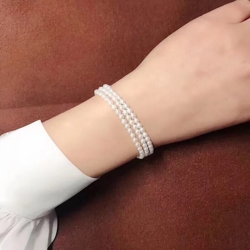 Fine Jewelry Natural Fresh Water 3-4mm Peals Bracelets for Women Pearls | Украшения и аксессуары