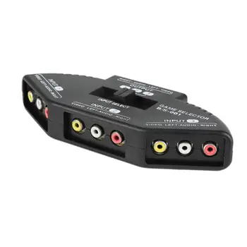 

High Quality AV Switch 3 Way Audio Video Switcher Coupleur Selector Box Splitter Adapter Computer Components Dropshipping New