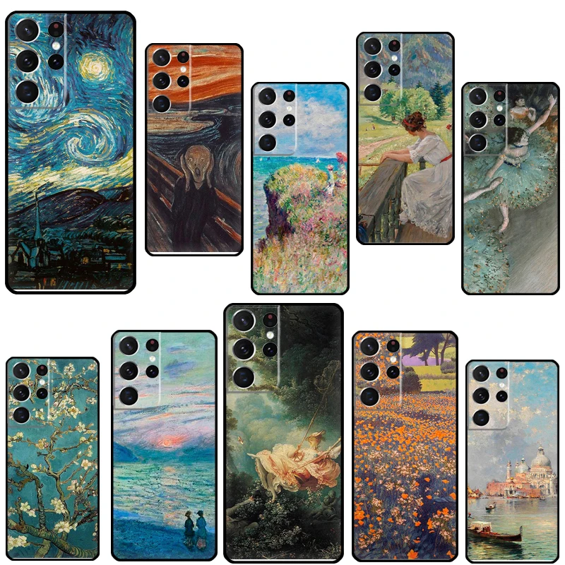 Custodia Per Telefono Artistica Famosa Con Pittura Iconica Per Samsung Galaxy S23 S22 Ultra Note 20 10 S8 S9 S10 Plus S20 Fe S21 Fe Cover