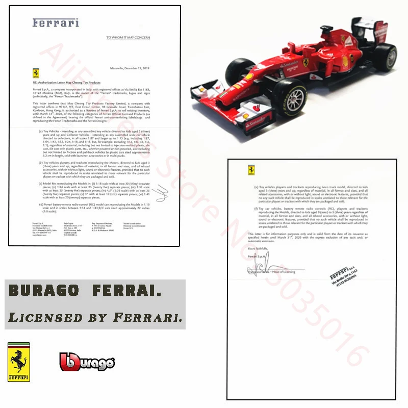 1:43 Bburago 1:43  SF14T-7 F1 Racing Ferrari 2018 SF71H 2017 SF70 2016 SF16 2014 S14T F21012 Diecast Model Car