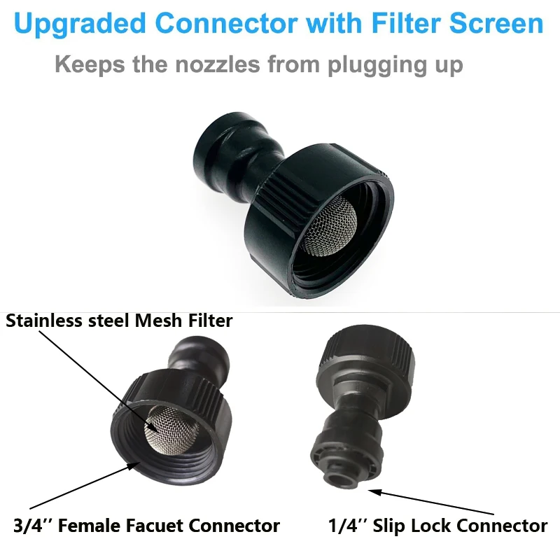 Fan Ring Mist System 1/4 Inch Misting Cooling Ring With Brass Sprinkler Nozzles Water Tap Adapter 4-6Nozzles PE Fan Ring 4