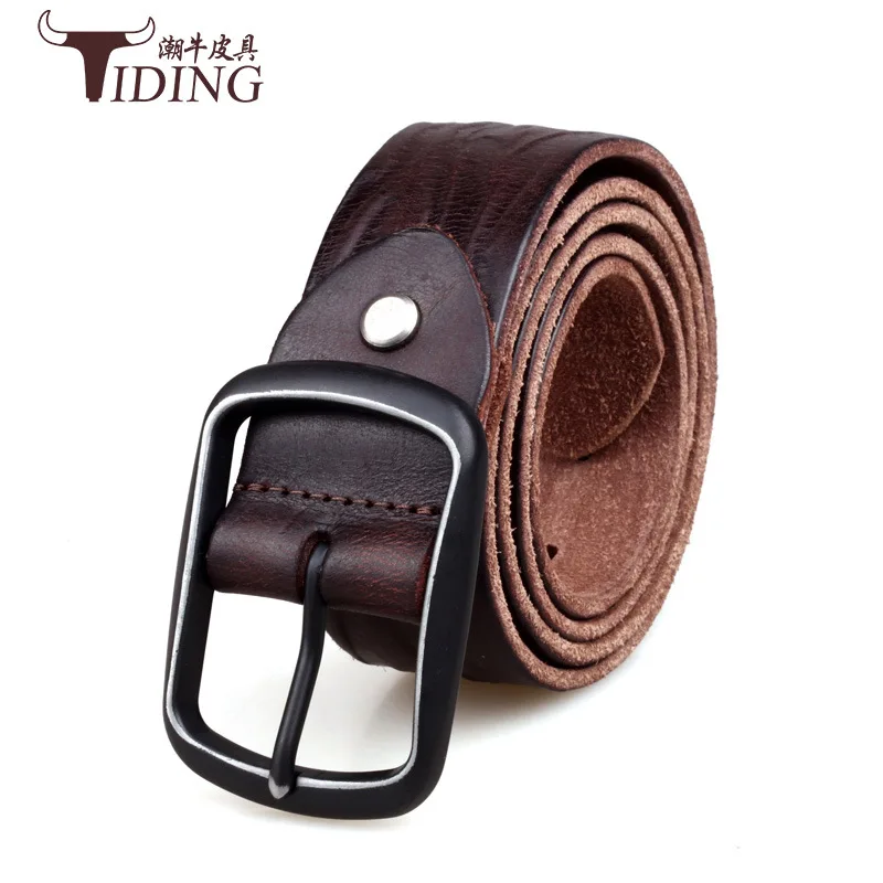 

Tiding 2018 New Style Occident Fashion Genuine Leather Belt Men's Bark Cowhide Casual Pin Buckle Belt Men's 5027
