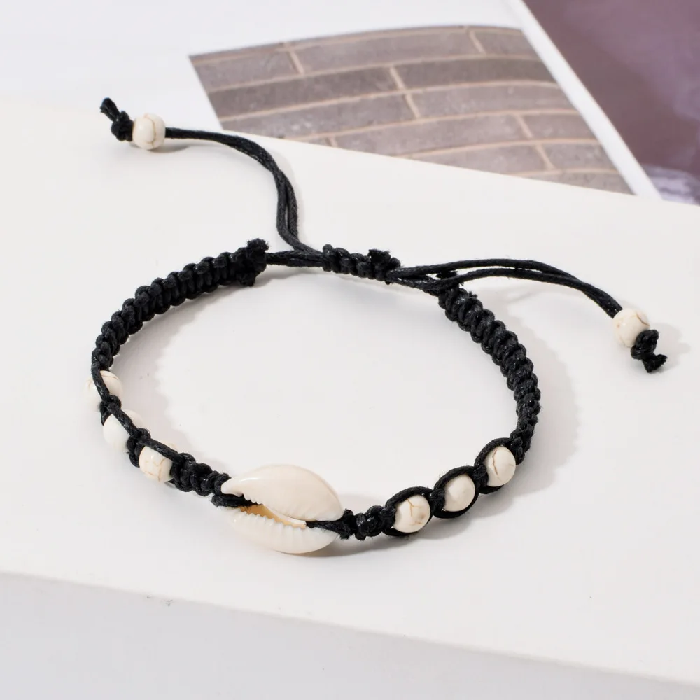 Simple Fashion Natural Stone Hand-woven Shell Bracelet Men Women Adjustable Ocean Beach Summer Vacation Bracelets Gift Wholesale - Image 5