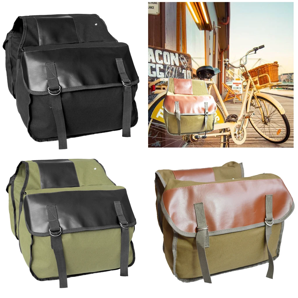 35L Bike Bicycle Cycling Bag Double Side Rear Tail Seat Rack Pannier Pack