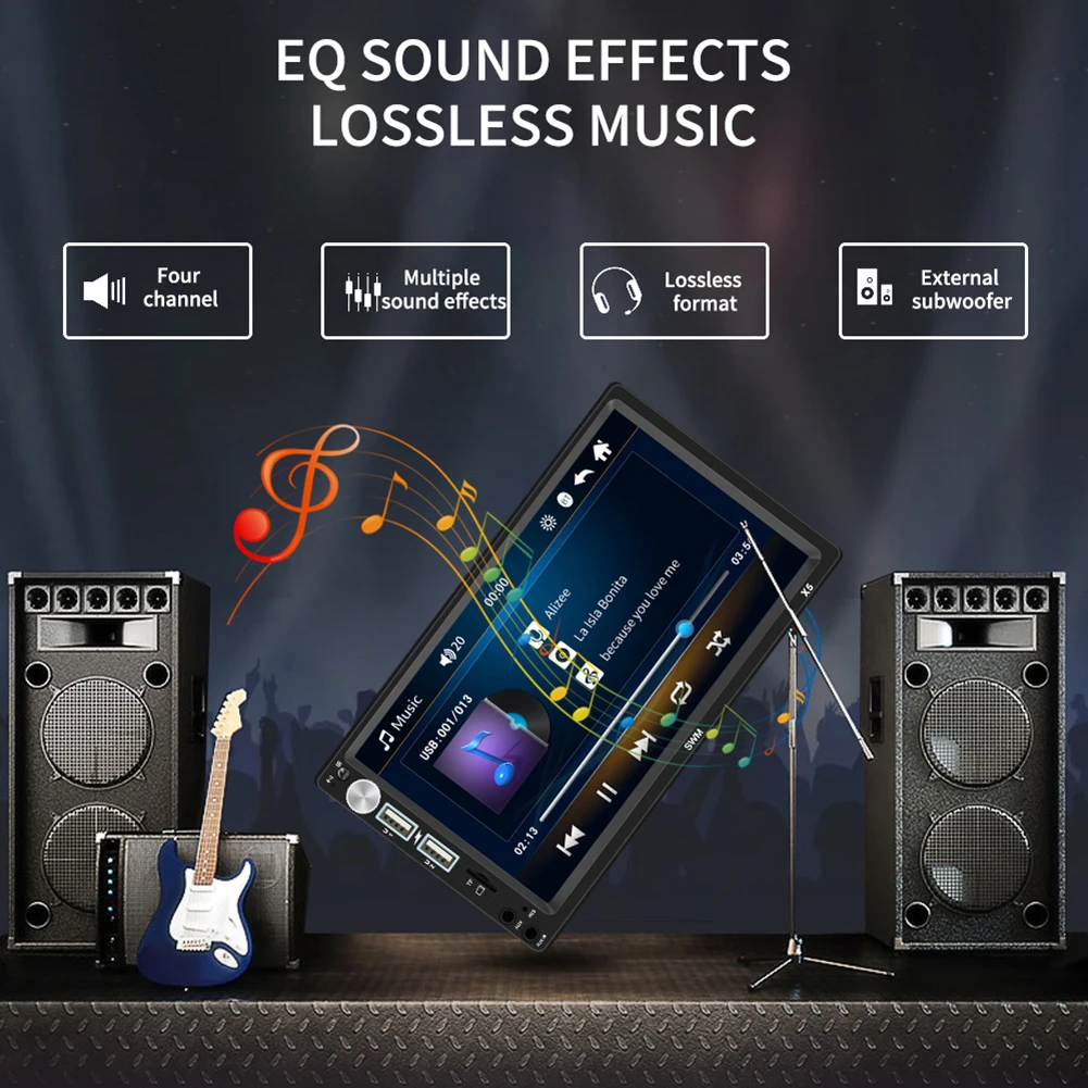 Автомобильный MP3-плеер 7 дюймов Автомобильный Радио Bluetooth зеркальная поверхность подключение видео MP5 плеер с зеркалом заднего вида Камера громкой связи Bluetooth гарнитура для Беспроводной FM передатчик