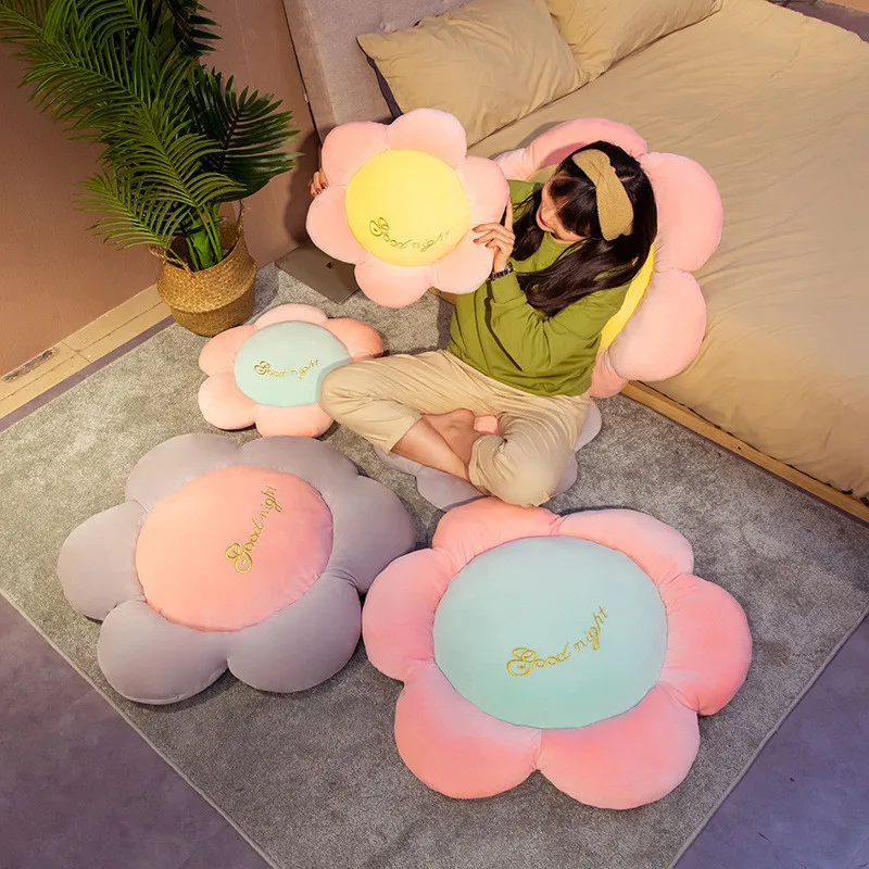 New Cartoon Sunflower Plush Toys Pillow Funny Sun Flower Cushion Dolls Sitting Mat Soft Rest Cushion Home Sofa Decor Kids Girls Gift  (9)