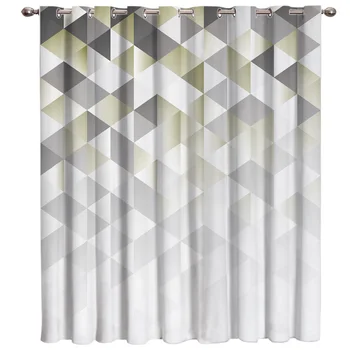 

Geometric Gradient With Mosaic Triangle Room Curtains Large Window Living Room Curtains Bathroom Indoor Fabric Home Decoration