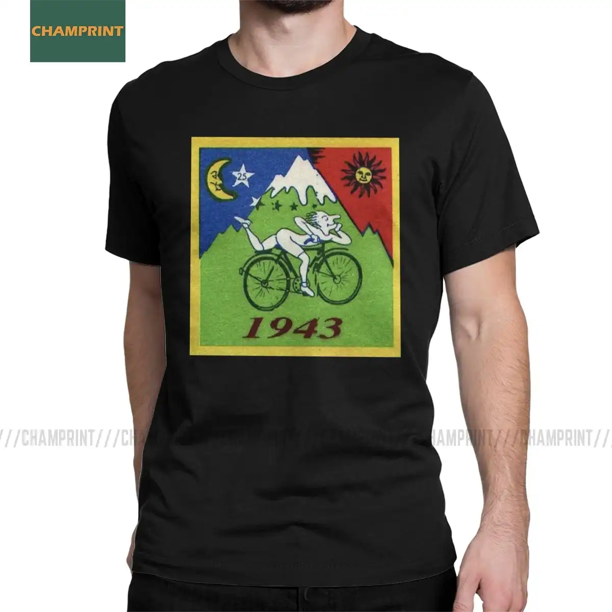 Men T Shirt Albert Hoffman LSD Bicycle 