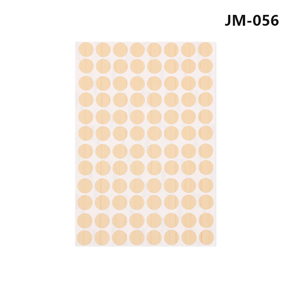 JM-056 96 шт./лист самоклеющиеся винтовые крышки наклейки отверстие для шкафа декоративные пленки мебель дерево ремесло стол шкаф украшения - Цвет: JM-056