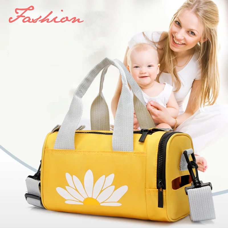 

Fashion Multi-function Mommy Diaper Handbag Baby Bag Light Oxofrd Fabric Nappy Bag Flower Printing Mom Shoulder Bag Travel