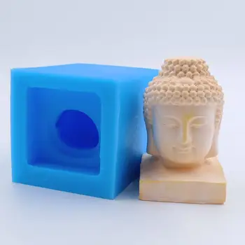 

Mini Buddha Head Candle Molds Aroma Wax Resin Epoxy Gypsum Crafts Mold Decorating Silicone Mold for Candle Make Art Craft Mould