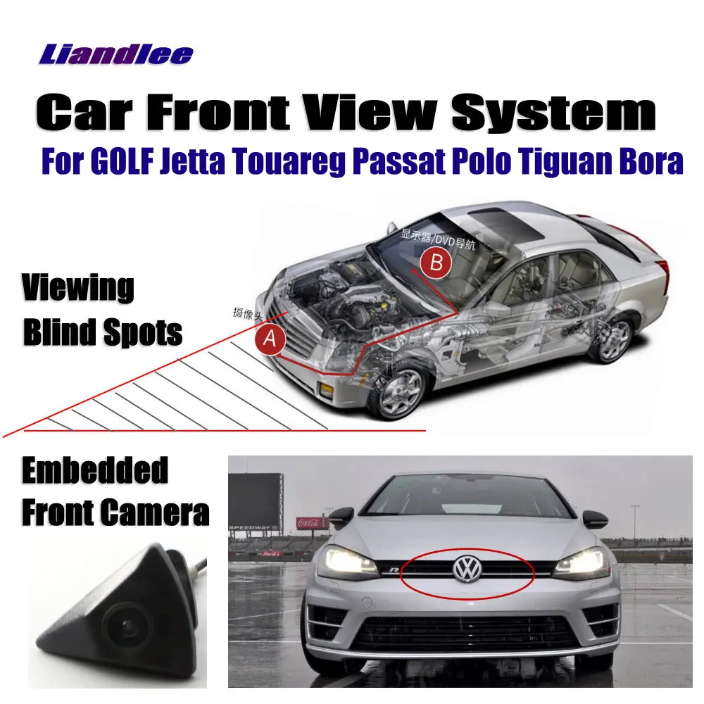 Автомобильная Передняя гриль-камера с логотипом для VW Volkswagen GOLF Jetta Touareg Passat Polo Tiguan