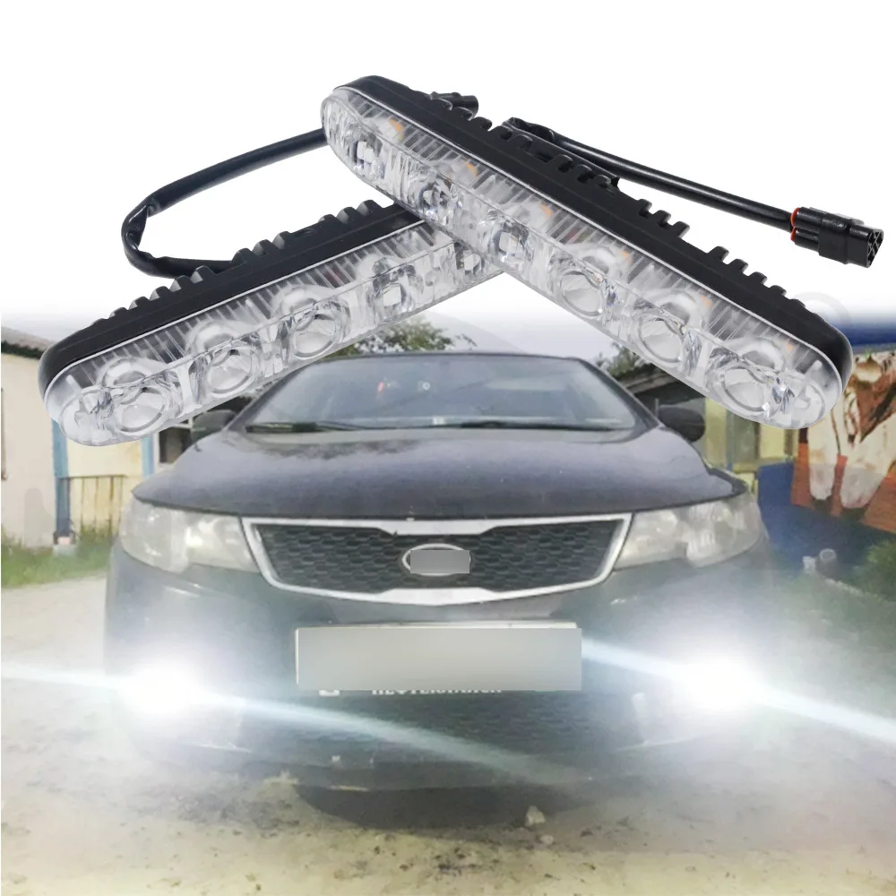 2X авто светодиодный Автомобильные фары дневного света светильник 6 DRL световой