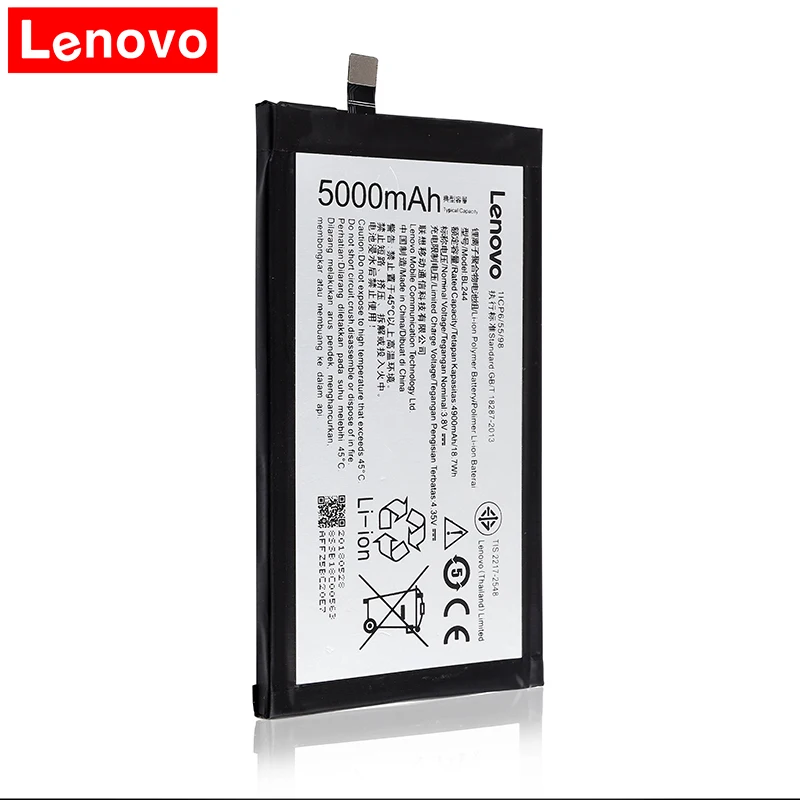 lenovo 5000Mah BL244 литий-ионный аккумулятор Замена для lenovo Vibe P1 P1A42 P1C58 P1C72 смартфон мобильный телефон