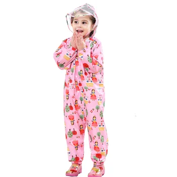 

Cute Cartoon Kids Portable Raincoat Hooded Waterproof Travel Raincoat Impermeabile Pioggia Student Reusable Rain Gear MM60YY