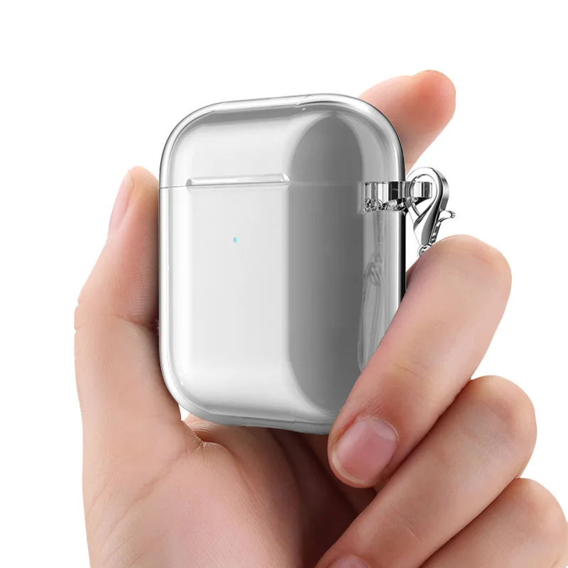 Для Apple Airpods1/для Apple AirPods2 ТПУ Мягкий противоударный чехол для наушников сумка для хранения с брелком прозрачный
