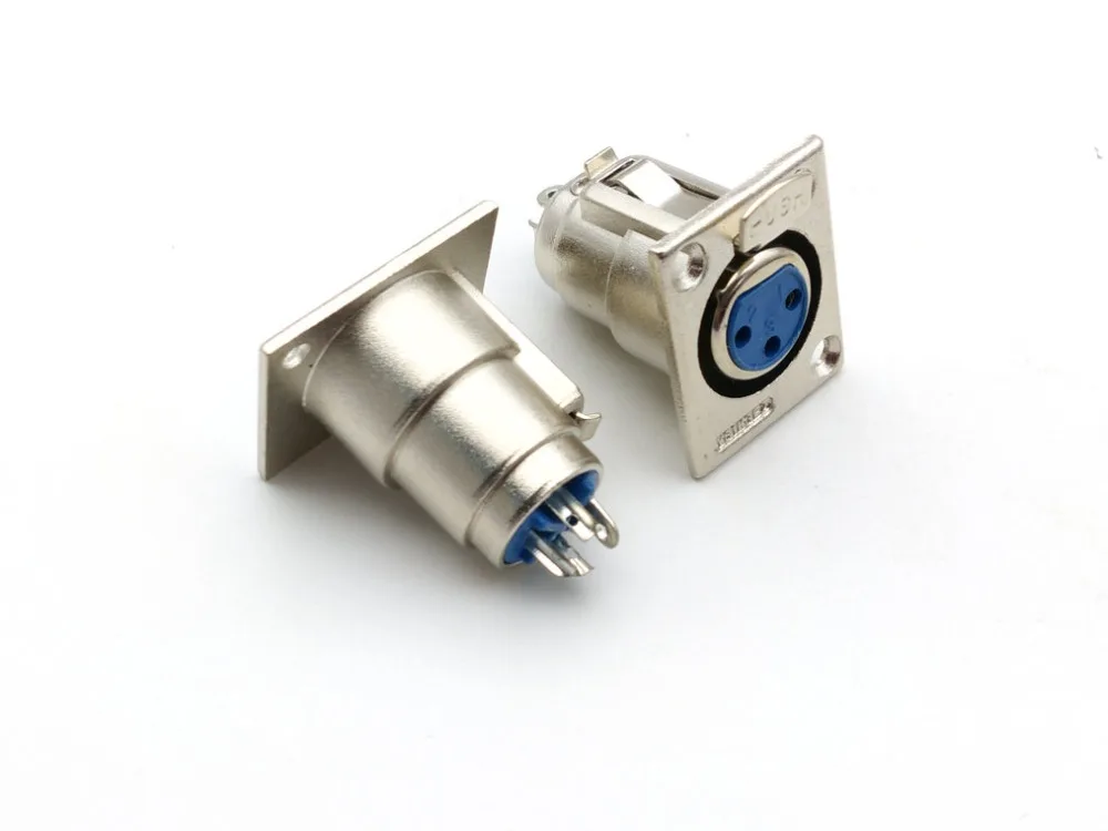 

50PCS XLR 3 Pin Female Chassis Panel Mounted Socket adapter