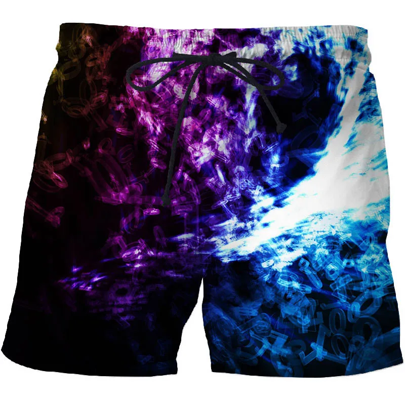 Summer men's five-point pants color starry sky 3D printing quick-drying swimming trunks casual shorts factory direct to 2020 new photo