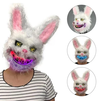 

Bunny Rabbit Mask Halloween Party Plush Bunny Creepy Scary Mask Halloween Horror Mask Fancy Dress Decor Cosplay New Arrivals