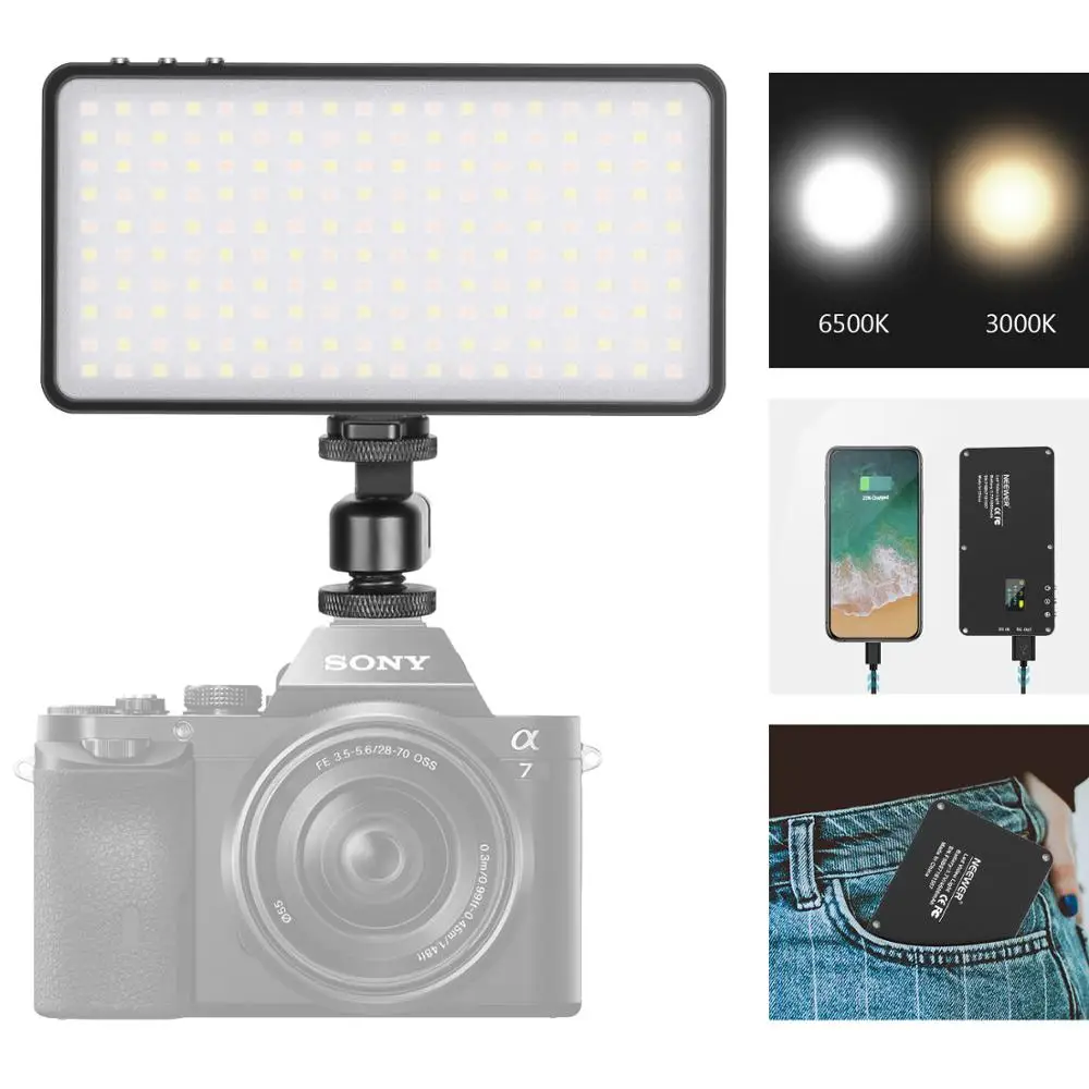 Neewer Pro MFL 06 On светильник Pocket Size 180 SMD светодиодный/Bi Color 3000 6500K/Dimmable BRIGHT/CRI96