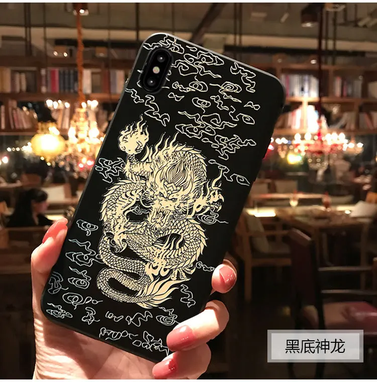 Чехол Emboss China Big dragon Heaven earth для Iphone XS MAX XS X XR, чехол для 6 6S 7 8 Plus