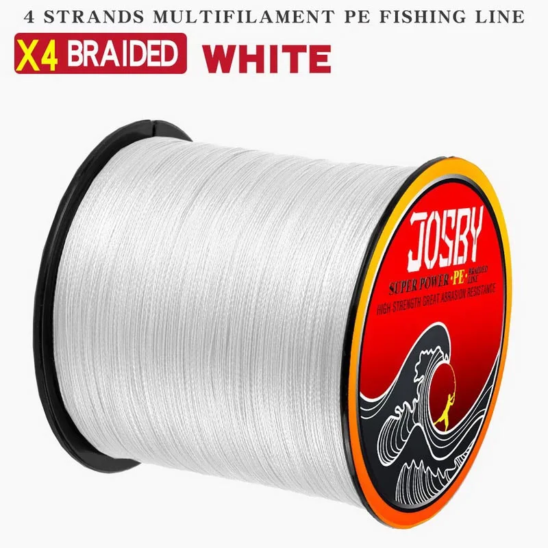 JOSBY леска для карпфишинга Pesca плетеная проволока Peche спиннинг Multifilamento Fly Cord PE морские аксессуары 4 нити 500 м - Цвет: 4 braid-White-500m