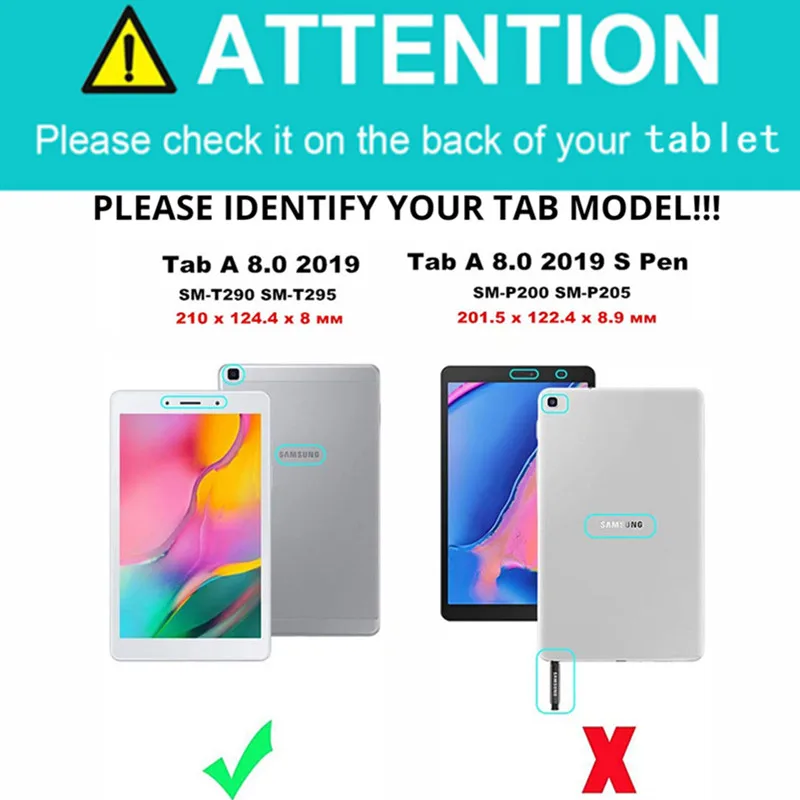 Чехол-книжка для Samsung Galaxy Tab A 8,0 SM-T295 T290 PU Тонкий чехол-подставка для Galaxy Tab A 8,0 T295 Tablet Funda