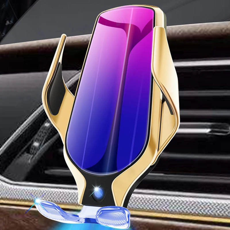 

10W Wireless Car Charger Infrared Auto Clamp Fast Charging Phone Holder Mount NC99