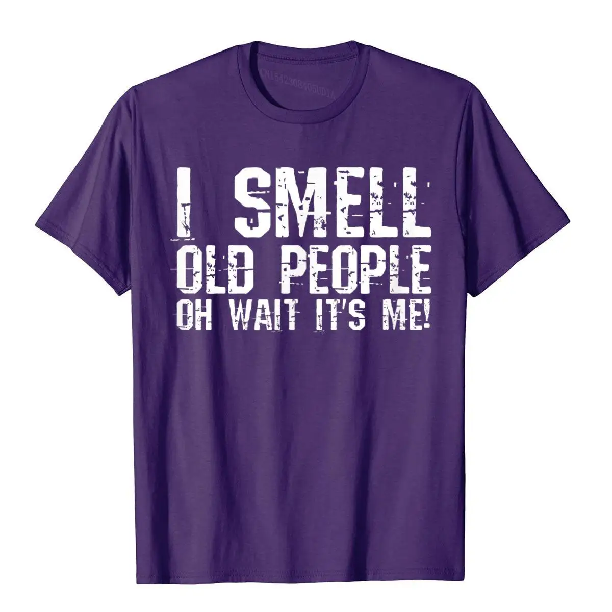 Funny 50th Birthday Gag Gift I Smell Old People oh its me T-Shirt__A11963purple