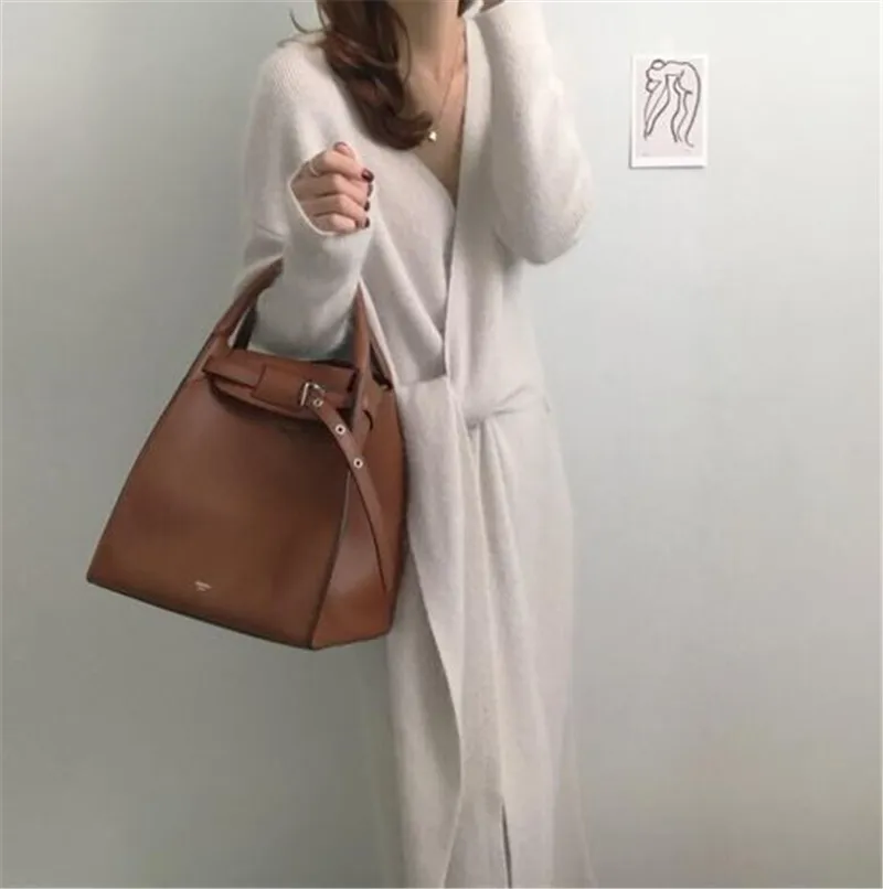 Rugod novo coreano com cinto longo camisola