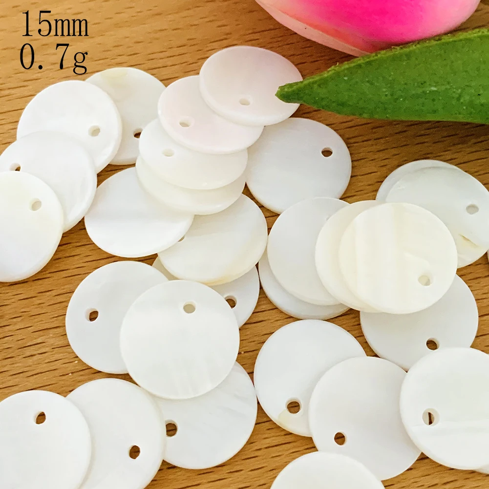 Natural Shell Round Pendant For DIY Handmade Earring Jewelry Making Mother of Pearl Charms Findings Accessories Parts 10PCS natural shell ornaments