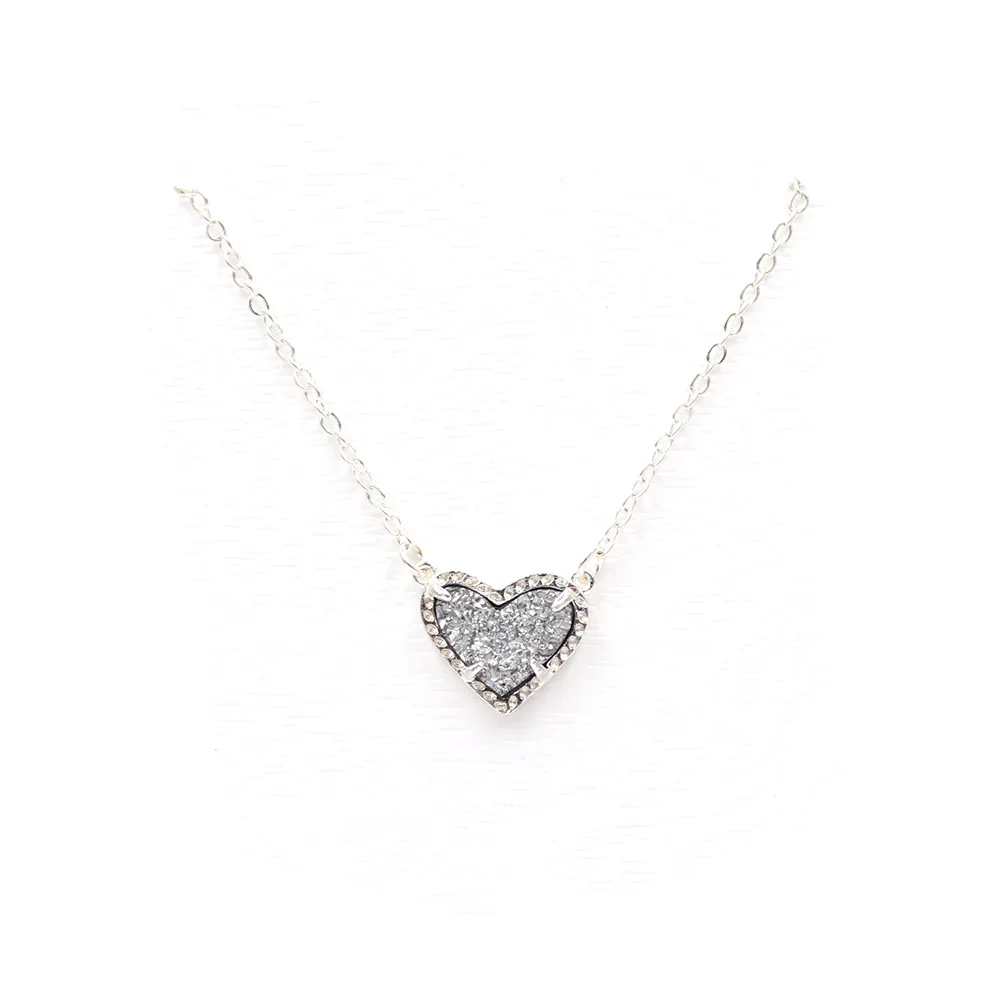 silver gray necklace