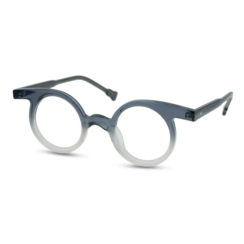Blue Gray Винтажные маленькие круглые очки, оправа для мужчин, ацетат, Ретро стиль, оптические очки для близорукости, оправа очков по рецепту, прозрачные очки Oculos - Цвет оправы: Blue Gray