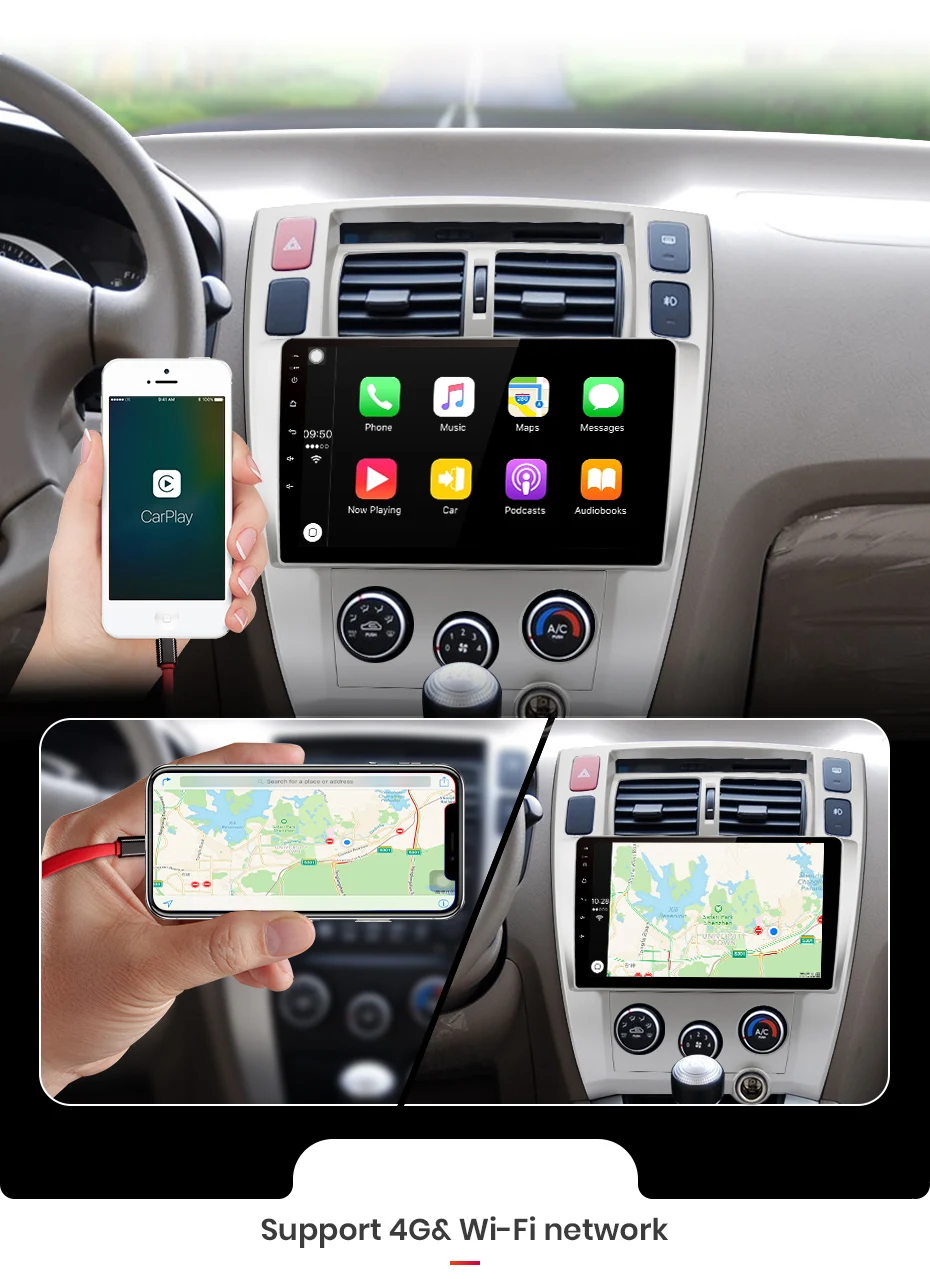 Junsun V1 pro 4G+ 64G CarPlay Android 9,0 DSP для hyundai Tucson 2006 2007-2010 автомобильный Радио Мультимедиа Видео плеер навигация gps