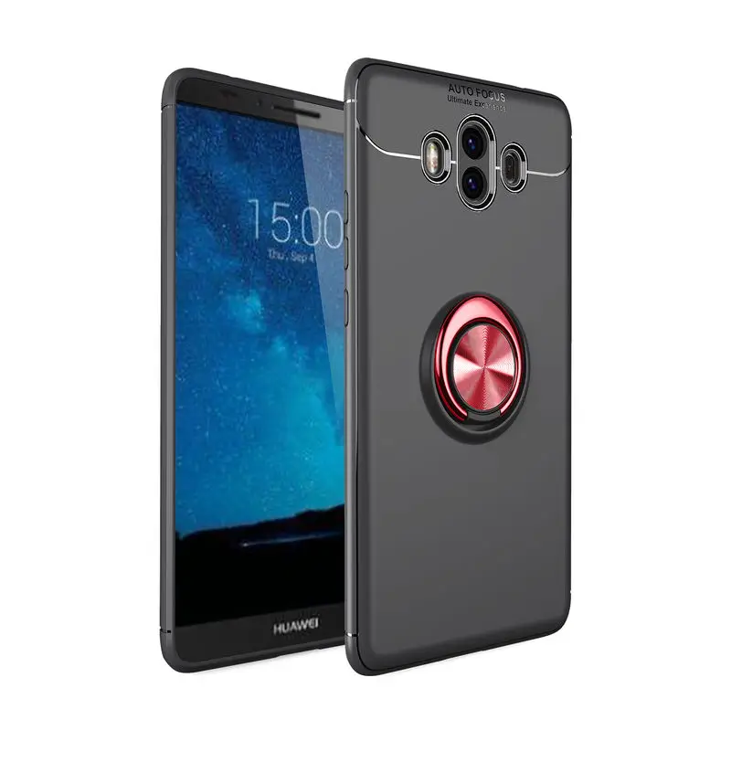 

HuaWei Mate 10 Case fashion With Finger ring Car bracket soft Silicone Anti-fall Back Cover For HuaWei Mate 10 Phone Cases Cover