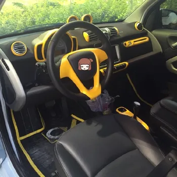 

Fashion Yellow Steering Wheel Gear CD Air Outlet Dashboard Door Moulding Decoraed Frame For Bnez 2009 10 11 12 13 14 CAA205